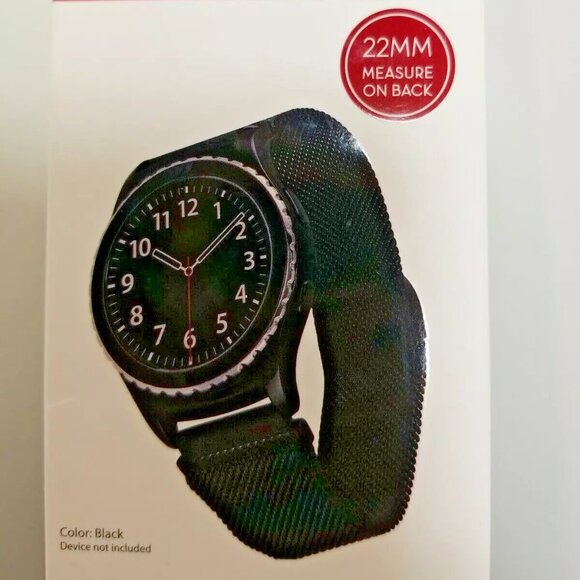 WITH It Stainless Steel Mesh Band for SAMSUNG Smartwatches - Black 22MM - Picture 2 of 5